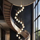 Axyaa Crystal Chandelier Stair Pendant Light Modern Living Room Interior Lighting