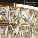 Axyaa Crystal Ceiling Chandelier: Modern Square Pendant Lamp for Living Room, Staircase & Dining Room