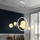 Axyaa Glass Strip Bubble Chandelier - Modern LED Pendant Lights for Home Decor
