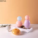 Colorful Glass Vase with Lid & Artificial Flowers by Axyaa - Room Decor Aesthetic