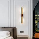 Axyaa Metal Wall Lights, Parlor Bedroom Sconce, Imitation Wood Lamp