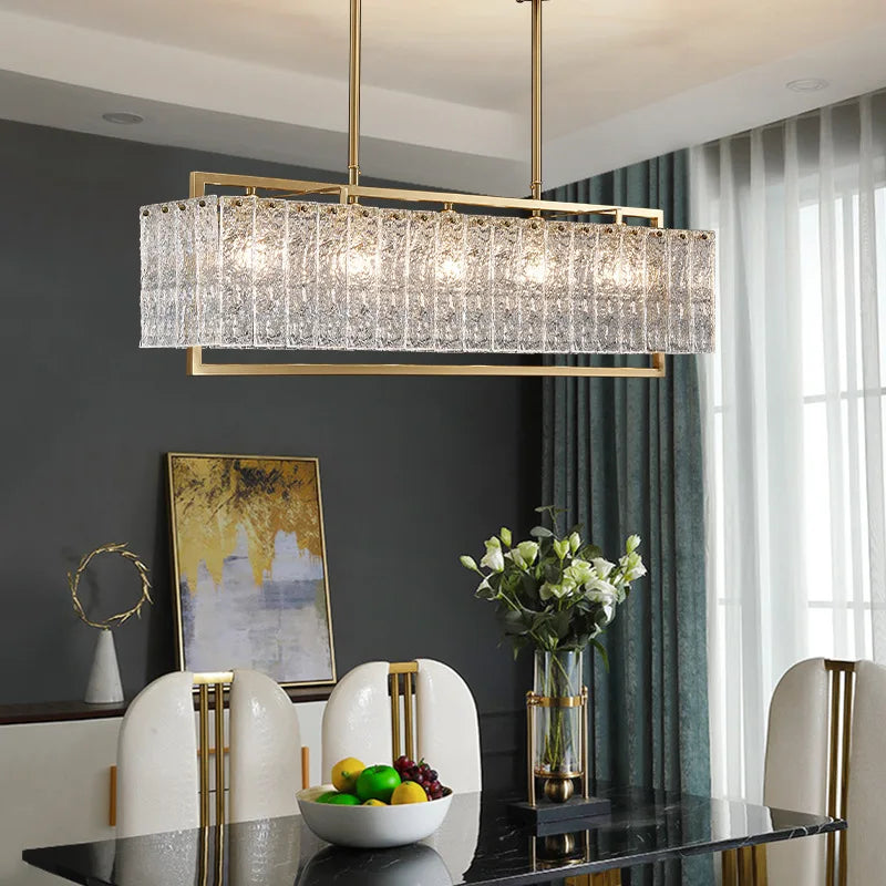 Axyaa Shimmer Glass Chandelier: Luxury LED Lighting Fixture for Stylish Home & Restaurant