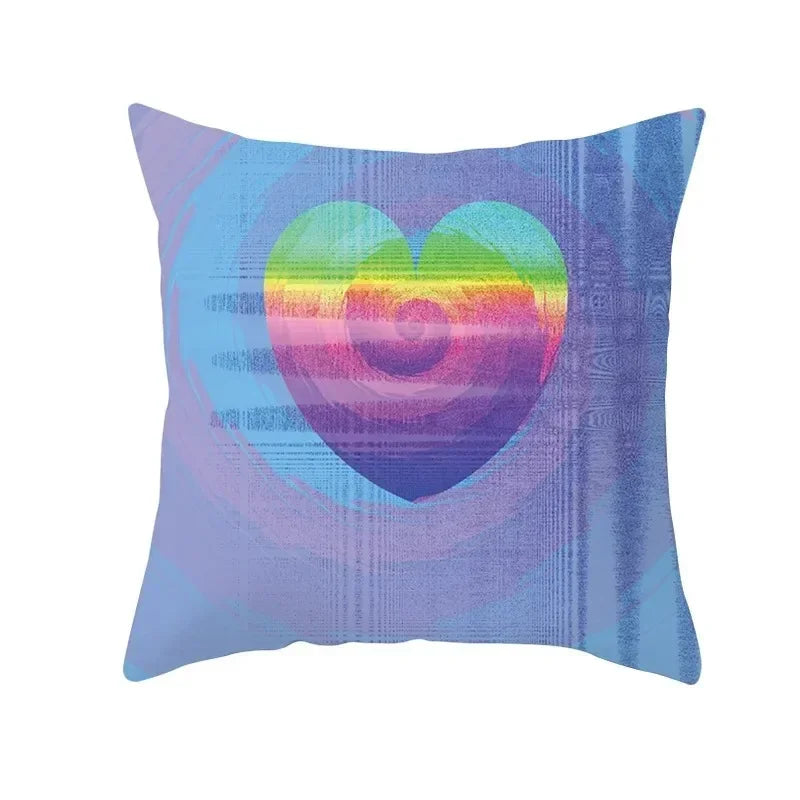 Axyaa Simple Love Print Couple Pillowcase for Sofa and Office Décor