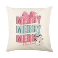 Christmas Party Pillowcase with Santa Claus & Snowman Print for Home Decoration by Axyaa.