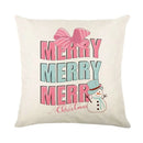 Christmas Party Pillowcase with Santa Claus & Snowman Print for Home Decoration by Axyaa.