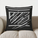 Axyaa Modern Abstract Black & White Throw Pillow Cover for Sofa, Bedroom, Car