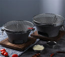 Axya Cast Iron Charcoal BBQ Stove Grill for Outdoor Home Cooking