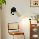 Axyaa Nordic LED Wall Lamp Bedroom Bedside Up Down Rotate Black Iron Stone Mirror Light