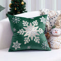 Axyaa Embroidered Snowflakes Christmas Cushion Cover