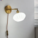 Axyaa White Glass LED Wall Lights - Modern Nordic Rotate Sconce Lampara De Pared