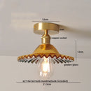 Axyaa Glass Copper Nordic Ceiling Light - Living Room LED Lamp Fixtures