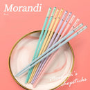 Axyaa Amber Sakura Chopsticks Set - Non-Slip, Eco-Friendly, Reusable, Japanese Style