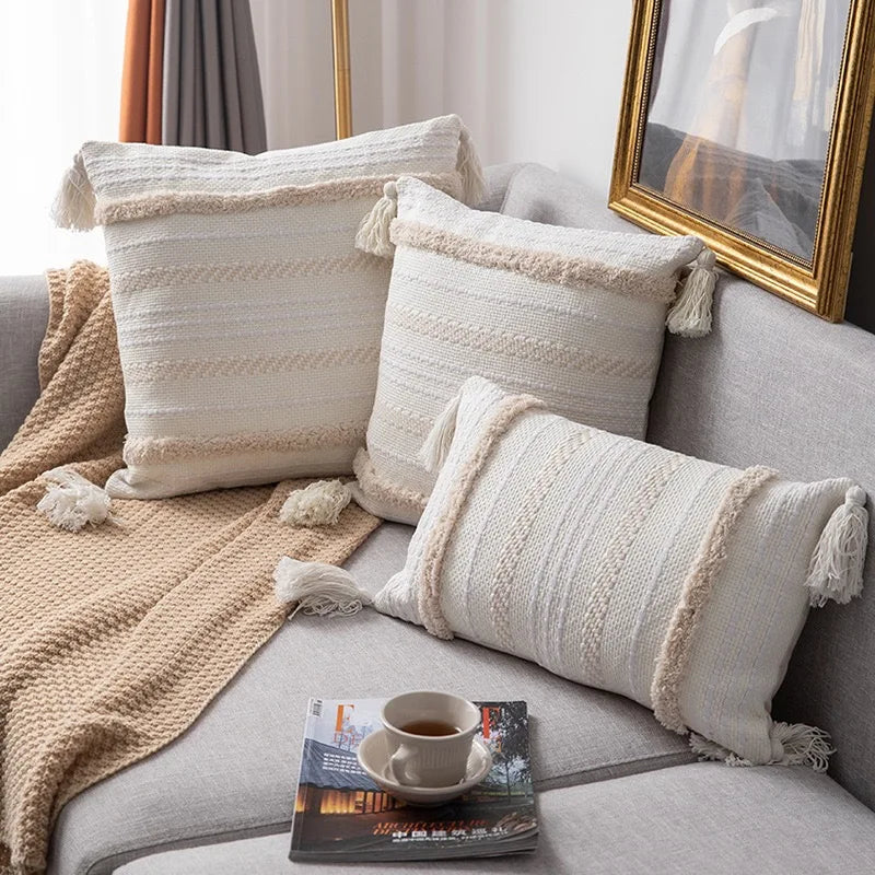 Axyaa Tufted Luxury Pillow Cover for Stylish Homestays, 30/45/50CM Headboard Cushion
