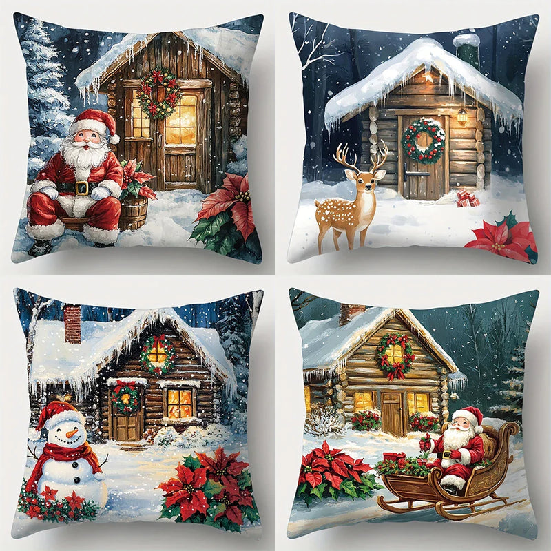 Christmas Snow View Pillowcase - Axyaa Branded Cozy Home Decor