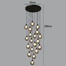 Axyaa Crystal Chandelier Stair Pendant Living Room Lighting