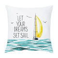 Axyaa Cartoon Sailboat Hot Air Balloon Lighthouse Cushion Cover