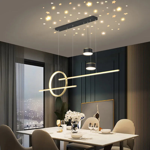Axyaa Modern Luxury Starry Pendant Light for Dining Room Chandelier
