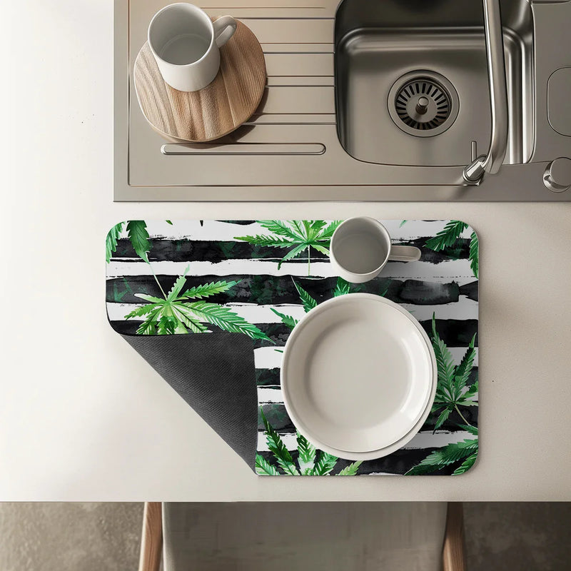 Axyaa Watercolor Lines Absorbent Draining Mat