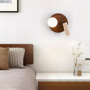 Axyaa Wood Glass LED Wall Sconce - Nordic Modern Stair Lights for Bedroom & Bathroom