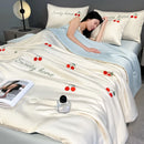 Axyaa Washed Ice Silk Summer Quilt Set - 4 Piece Cool Air Conditioner Bedding
