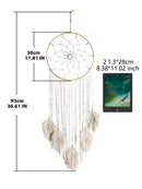Axyaa Boho Macrame Dream Catcher with Leaf Wall Hanging