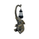 Axyaa Solar Elephant Lawn Lamp: Outdoor Resin Animal Lantern for Garden Decoration