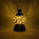 Axyaa Mini Turkish Mosaic Lanterns: Battery Warm Light, Rechargeable LED Camp Lamp