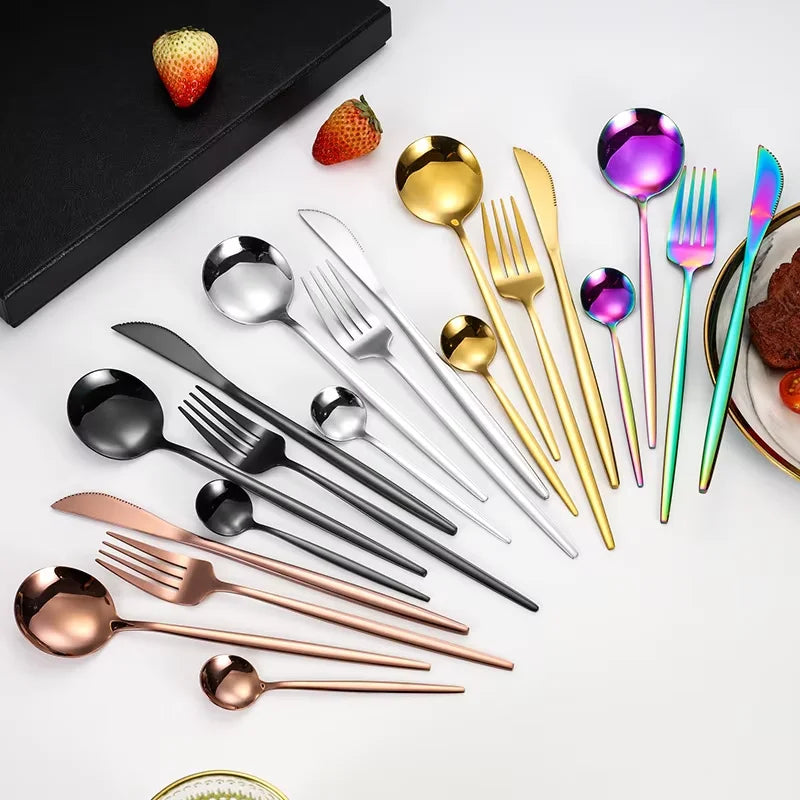 Axyaa Stainless Steel Outdoor Travel Tableware Set - 24pcs
