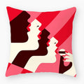 Axyaa Red Lips Stripe Throw Pillow Cover - 45X45CM