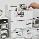 Axyaa Desktop Organizer Storage Box with Multi-grid Drawers for Small Items and Stationery