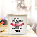 AXYAA Best Mom French Print Enamel Coffee Mug - Home Drinkware Gift
