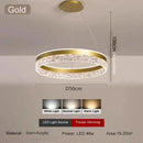 Axyaa Circle Chandelier Crystal Pendant Lamp, Postmodern Minimalist Living Room Lighting