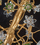 Axyaa Brass Crystal Branch Chandelier for Living, Dining, Bedroom - Creative Tree Art