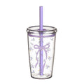 Axyaa Tritan Tumbler Cup with Straw & Lid Transparent Plastic for Cold Beverages