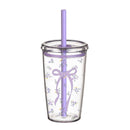 Axyaa Tritan Tumbler Cup with Straw & Lid Transparent Plastic for Cold Beverages