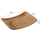 Axyaa Handwoven Rattan Ellipse Serving Basket Plate - Food Storage & Display