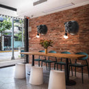 Axyaa Nordic Bulldog Wall Lamp: Creative Resin Decor for Living Room, Study, Restaurant & Bar