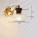 Axyaa Vintage Copper Arm LED Wall Light with Wood Handle for Living Room