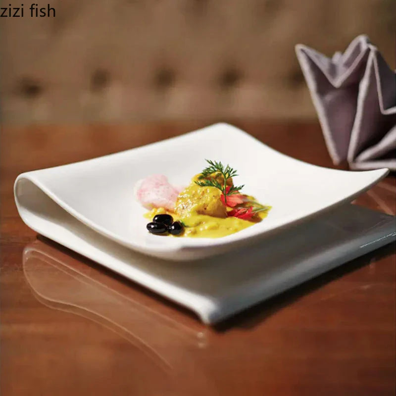 Axya Modern Ceramic Dinner Plates Set for Steak, Sushi, and Desserts
