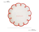 Axyaa French Retro Ceramic Handmade Plate, Cute Red Border Relief Cake Plate