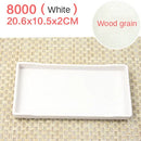 Axyaa Melamine European Rectangle Plate Set Glossy Wood Grain Finish