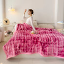 Axyaa Luxe Double Layer Rabbit Fur Blanket: Soft & Warm Sofa Throw Blanket