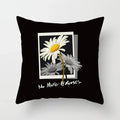 Nordic Daisy Print Pillow Cover by Axyaa - Modern Floral Cushion for Living Room