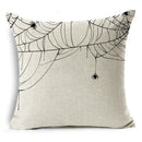 Axyaa Halloween Pattern Cushion Cover: Printed Linen Throw Pillow Case 45cm*45cm