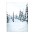 Axyaa Winter Lake Forest Owl Deer Snow Canvas Wall Art Print for Modern Home Decor