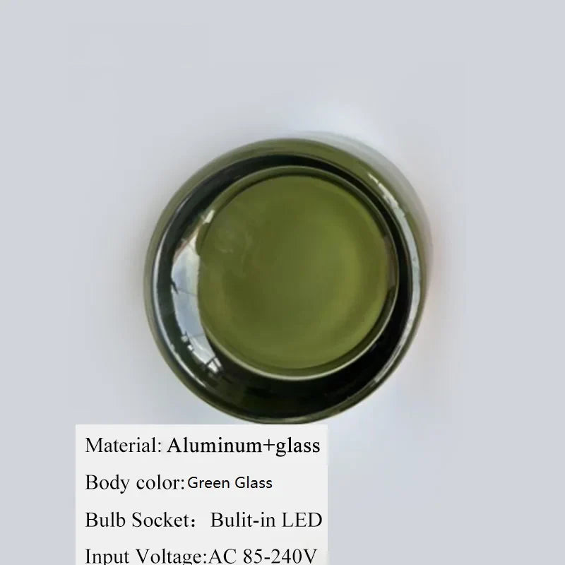 Axyaa Round Glass LED Wall Sconce, 4 Colors, Waterproof, Modern Wandlamp