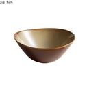 Axyaa Ceramic Ramen Noodle Bowls, Snack & Dessert Plates, Oval Specialty Tableware