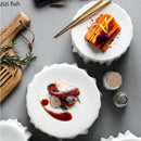 Axya White Ceramic Dining Set Dish Steak Sushi Snack Salad Dim Sum Tray Bowl