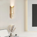 Axyaa Natural Yellow Travertine Stone LED Wall Light Fixture