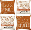 Axyaa Buffalo Check Print Linen Pillow Cover 45x45 for Fall Thanksgiving Decor
